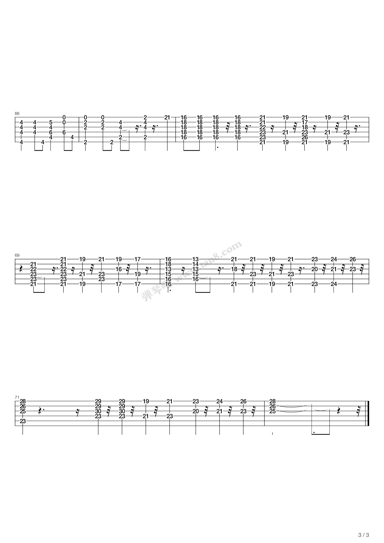 《黄金时代》,陈奕迅(六线谱 吉他谱吉他谱 第6页