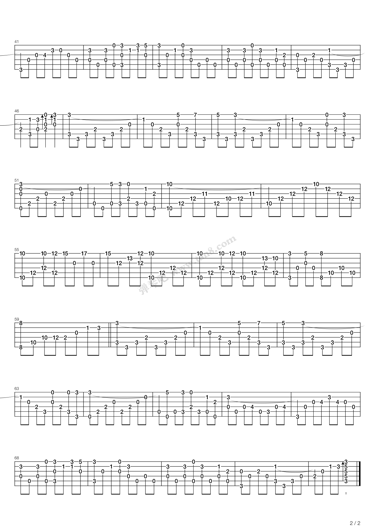 原乡人 吉他谱-虫虫吉他谱免费下载