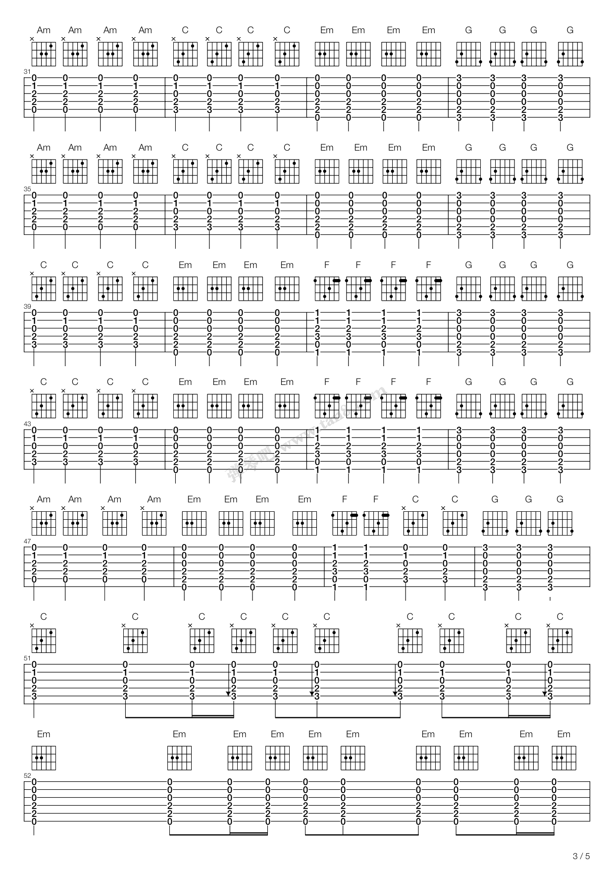 泪了 吉他谱-虫虫吉他谱免费下载