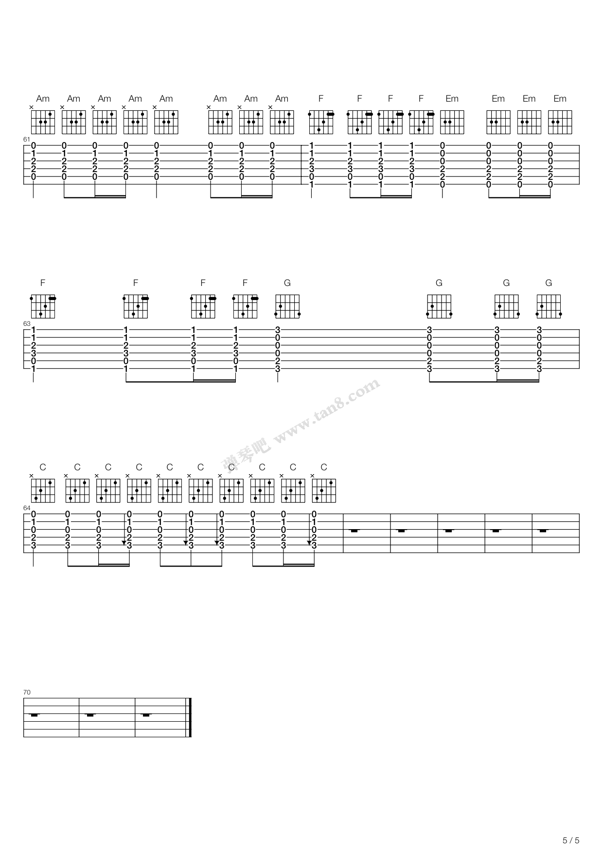 泪了 吉他谱-虫虫吉他谱免费下载