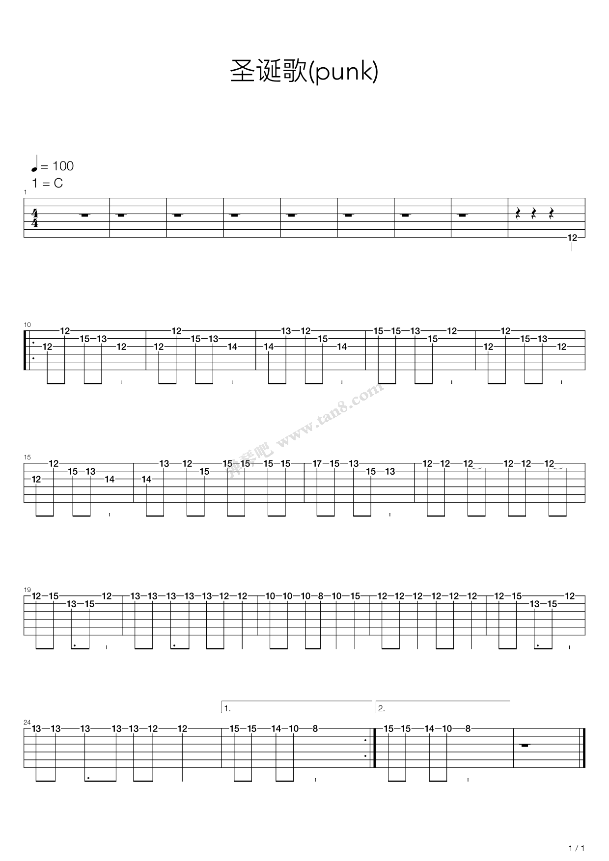 铃儿响叮当-Jingle Bells双手简谱预览1-钢琴谱文件（五线谱、双手简谱、数字谱、Midi、PDF）免费下载