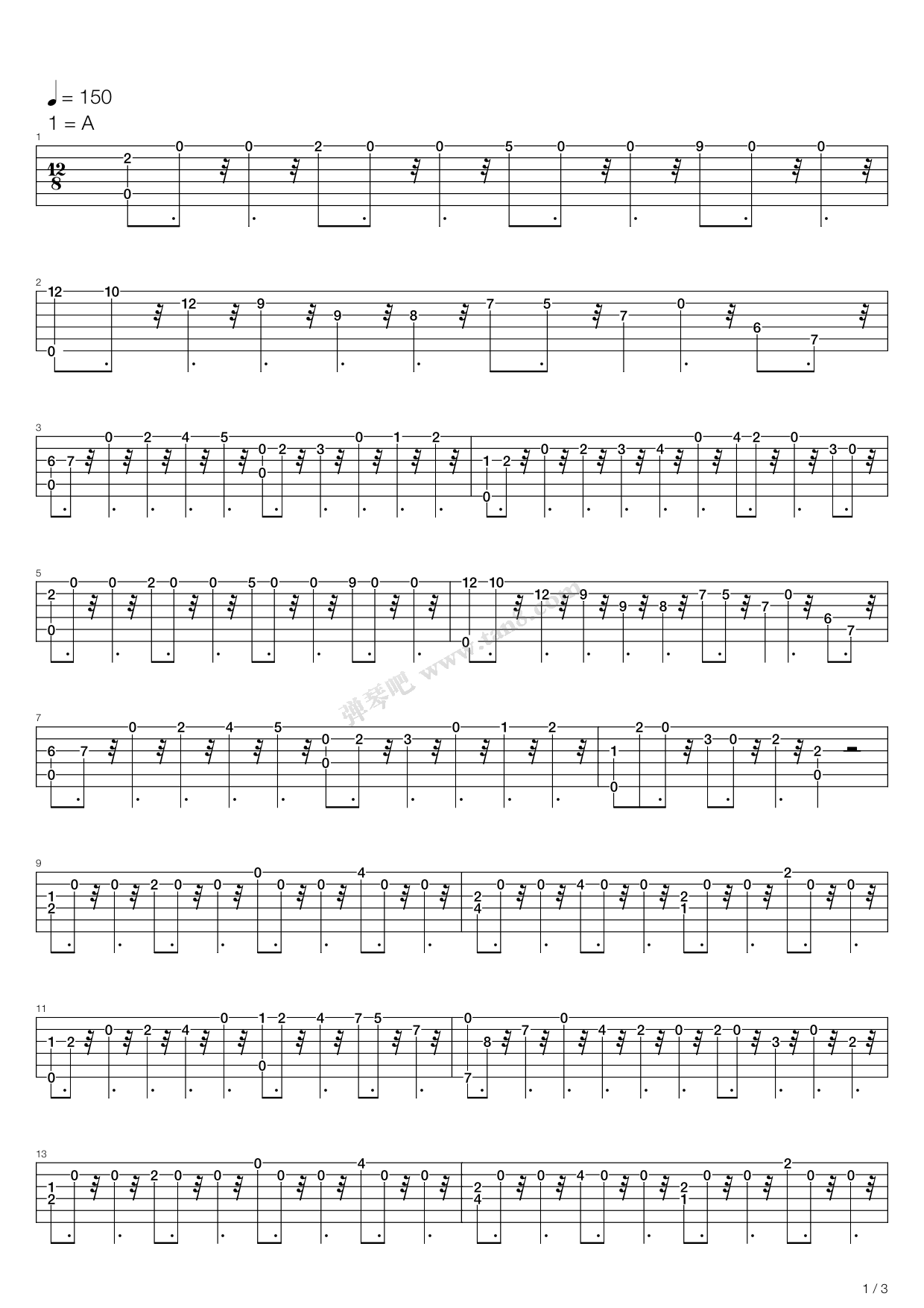 《卡尔卡西练习曲 - 23》,matteo carcassi(马特奥·卡尔卡西)(六线谱