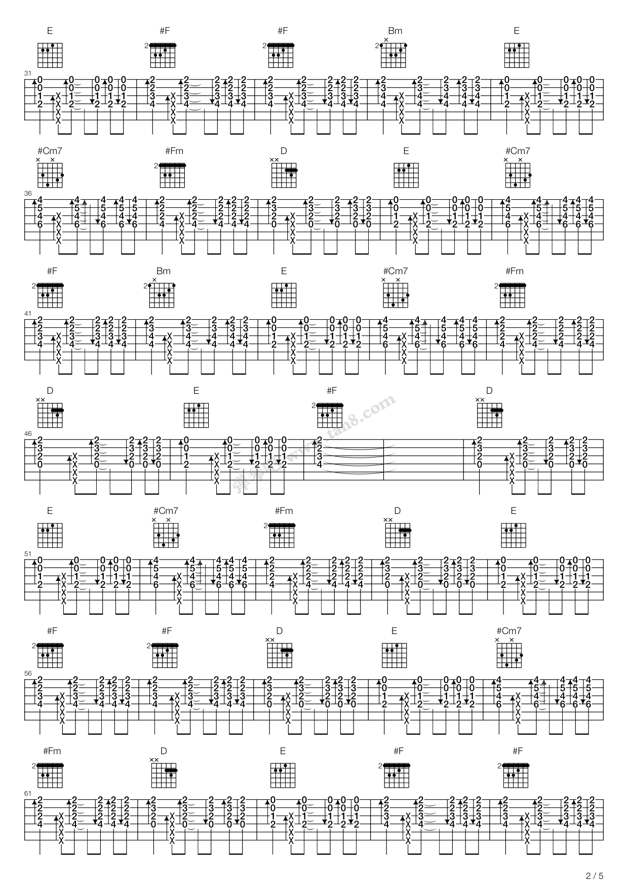 完美夏天 吉他谱-虫虫吉他谱免费下载